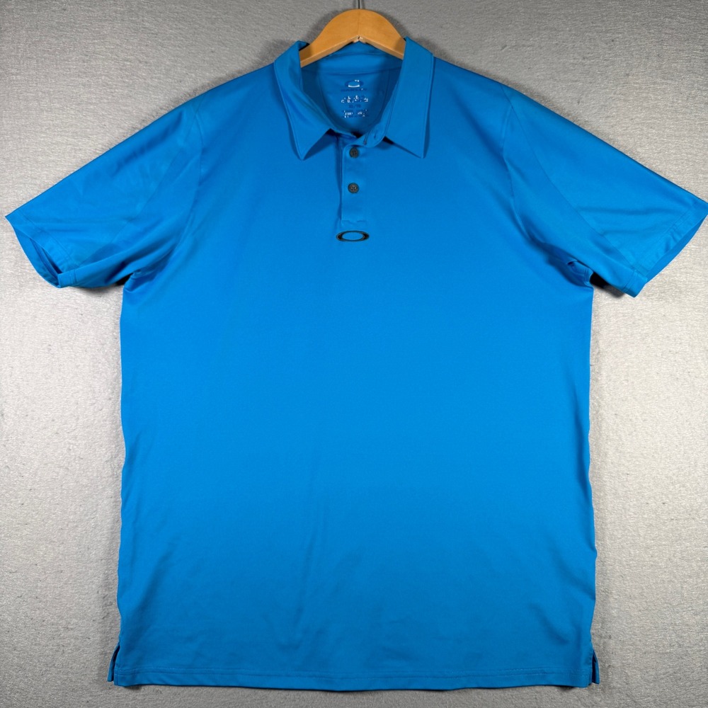 Oakley Men Golf Polo Shirt Blue Short Sleeve Performance Top XL 12804 Sportswear